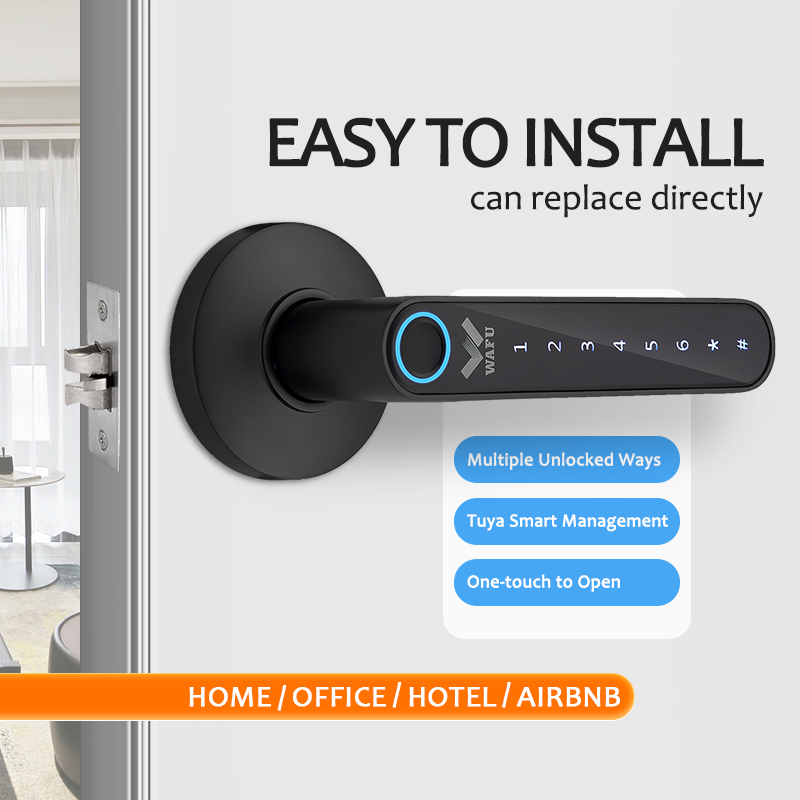 Smart Lock Deadbolt Keypad Bluetooth - WAFU 016 Fingerprint Door Lock Tuya