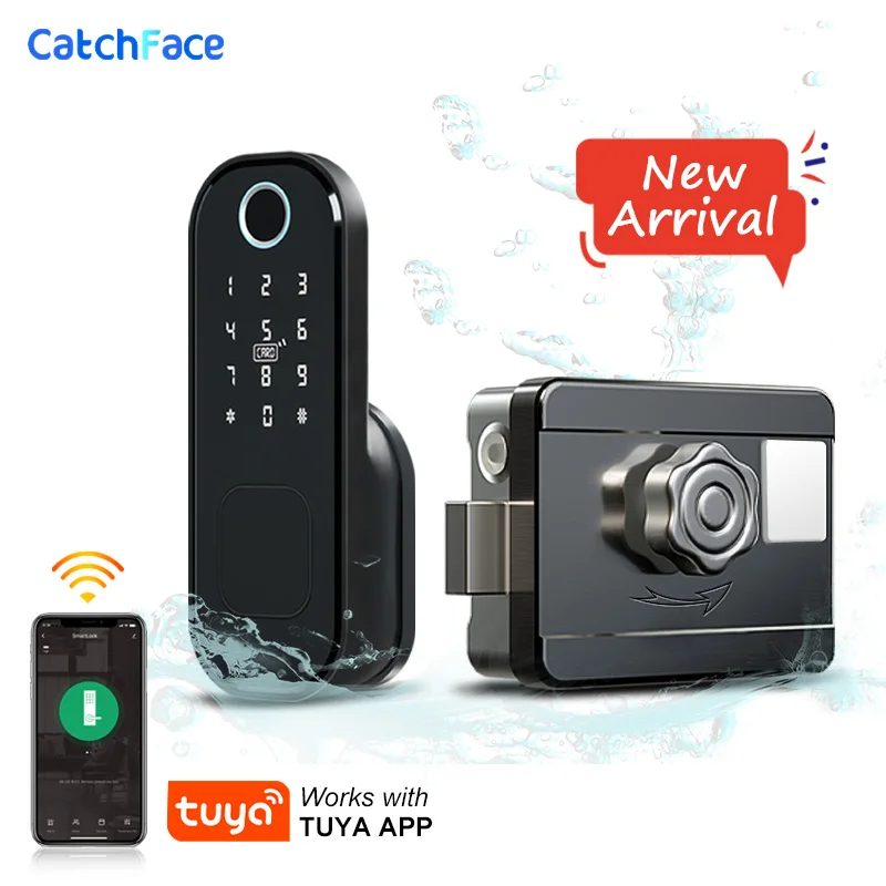 Smart Rim Lock Wifi Fingerprint - Fingerprint Waterproof Outdoor Garden Lock Remote