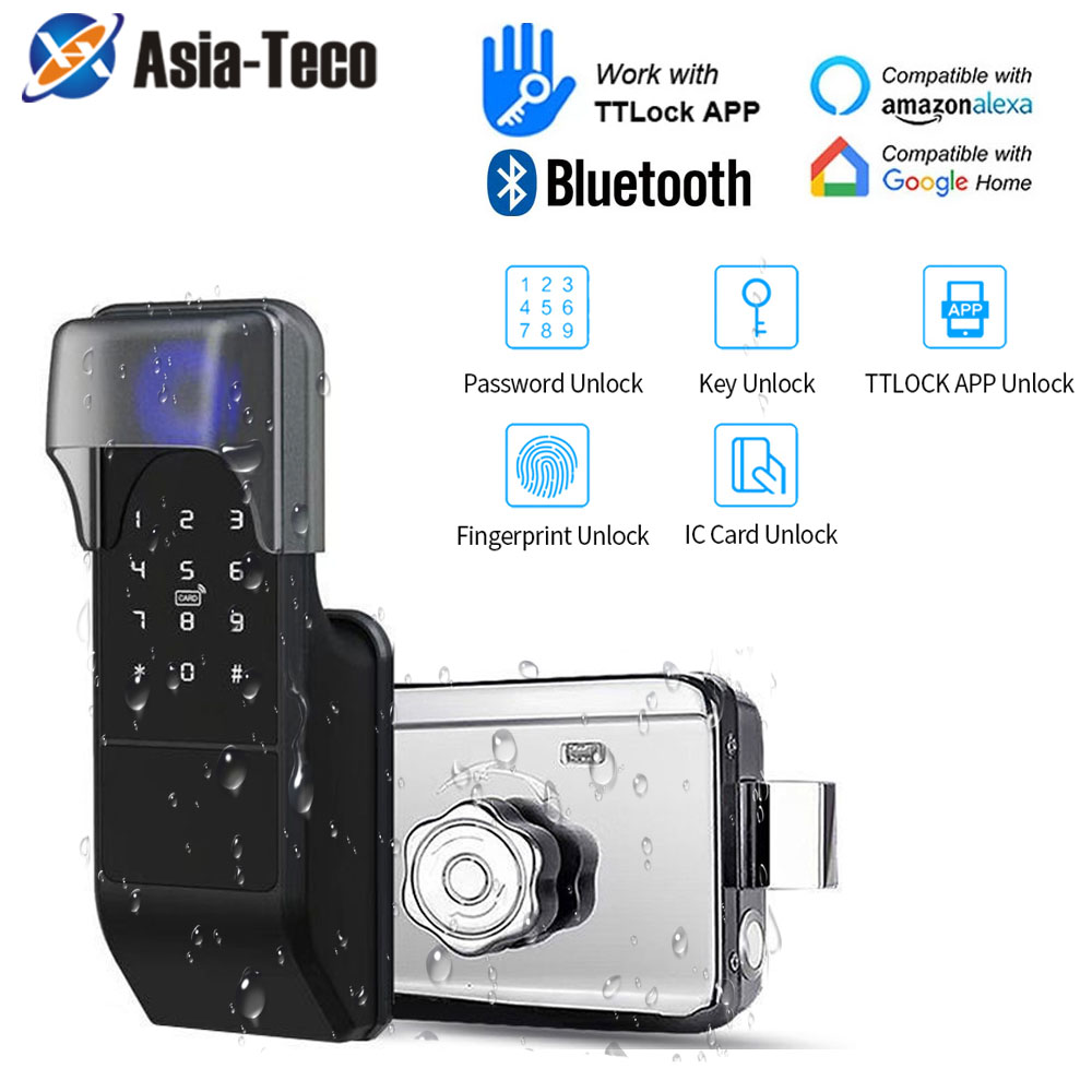 Smart Lock Deadbolt Keypad Bluetooth - IP65 Waterproof TTLock Fingerprint Smart Door