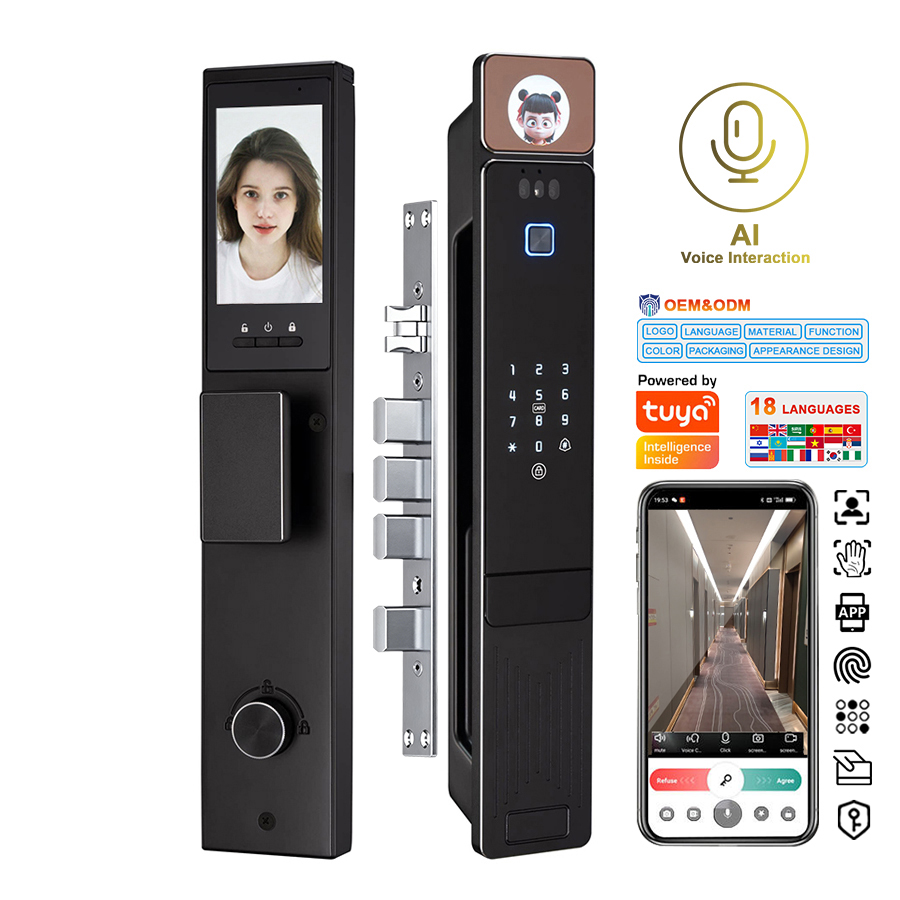 Smart Door Lock 3D Face Palm Vein - YiTechE AI Voice Interaction Active Visual