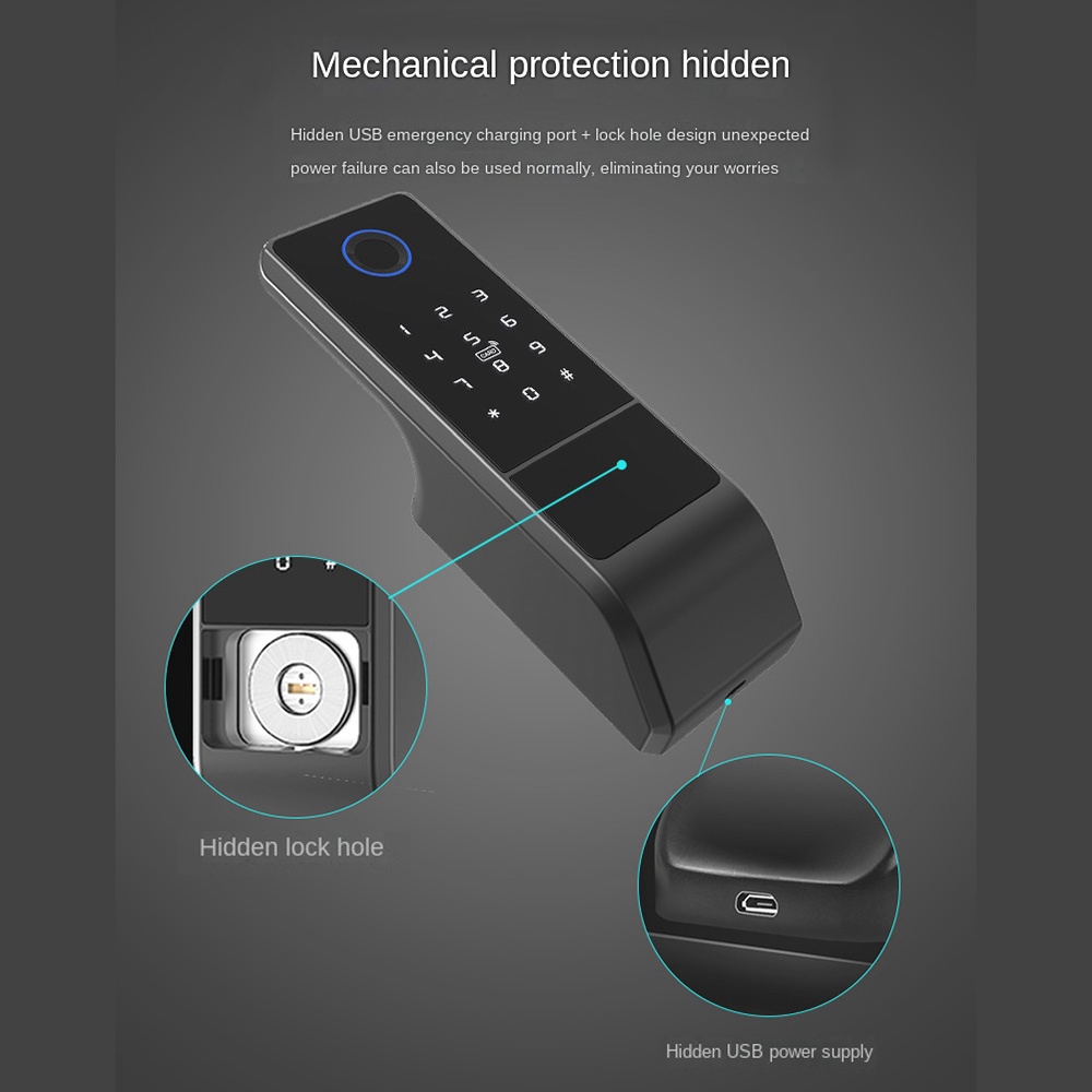 Smart Rim Lock Wifi Fingerprint - Waterproof Tuya Wifi Smart Door Lock