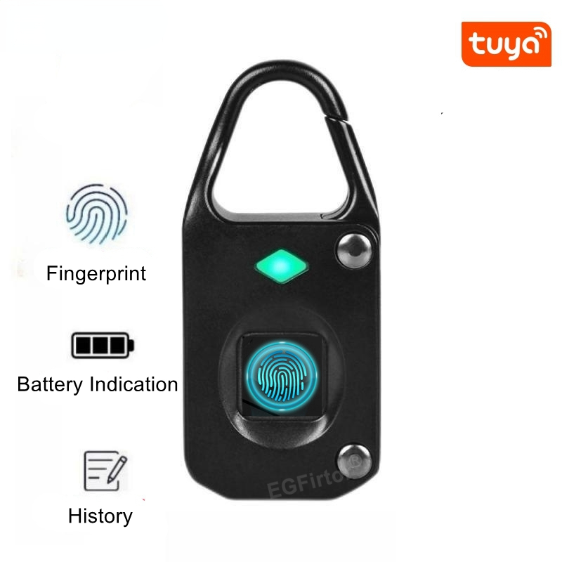 Fingerprint Padlock Weatherproof - Tuya Bluetooth Mini Fingerprint Smart Padlock