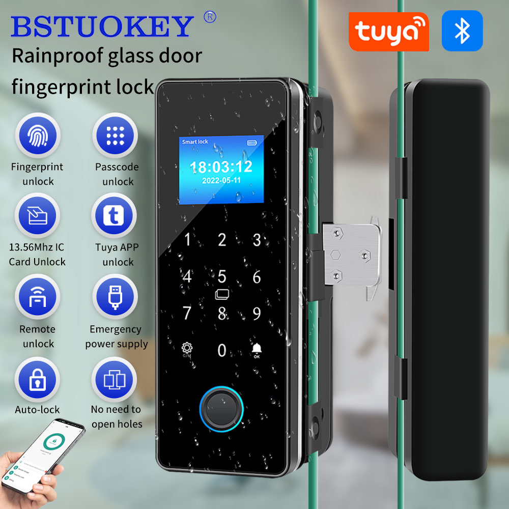 Smart Lock For Sliding Door - Waterproof Tuya APP Control Sliding Glass