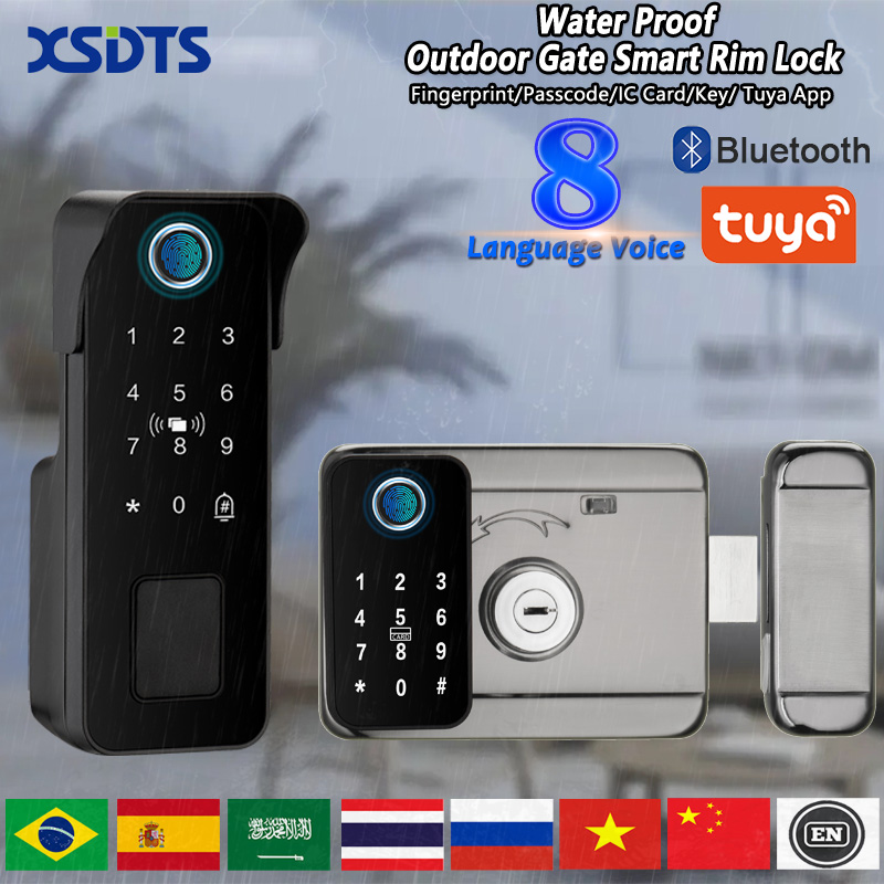 Smart Rim Lock Wifi Fingerprint - Waterproof Smart Door Lock Fingerprint Outdoor