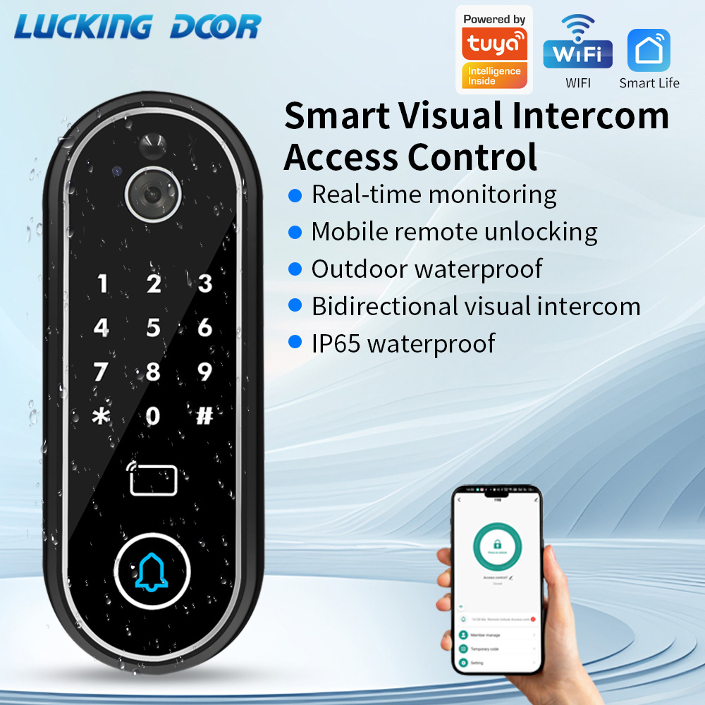 Video Door Lock With Camera Peephole - Suppot Tuya App Video Doorbell Door
