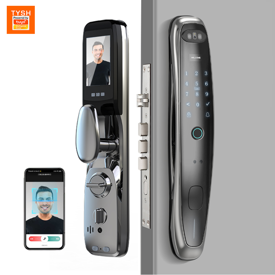 Smart Door Lock Fingerprint Wifi - Tuya WiFi Camera Smart Lock 3D