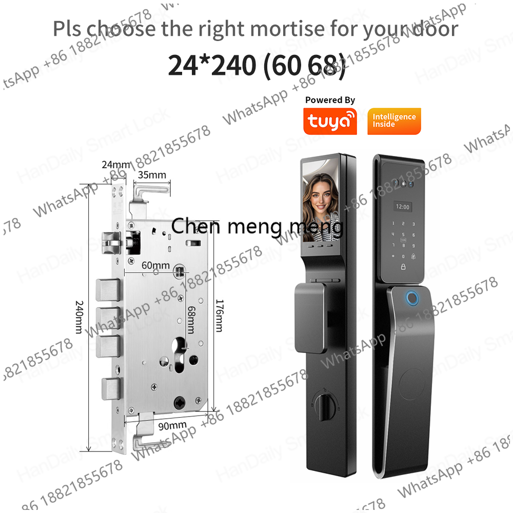 Video Door Lock With Camera Peephole - HanDaily Waterproof 3D Face Recognition Smart