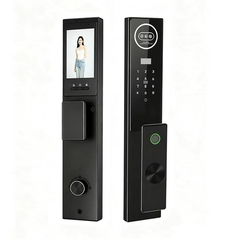 Video Door Lock With Camera Peephole - Tuya Password Facial Recognition Video Intercom