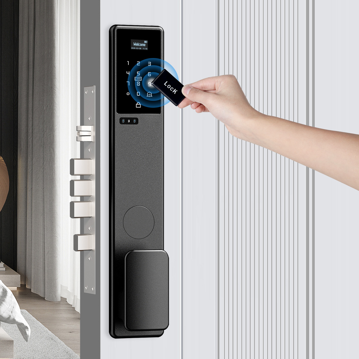Waterproof 3D Face Recognition - Smart Door Lock 3D Face Palm Vein review and price