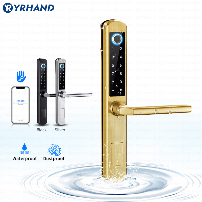 IP66 Gold Stainless Steel Slid - Smart Lock For Sliding Door review and price