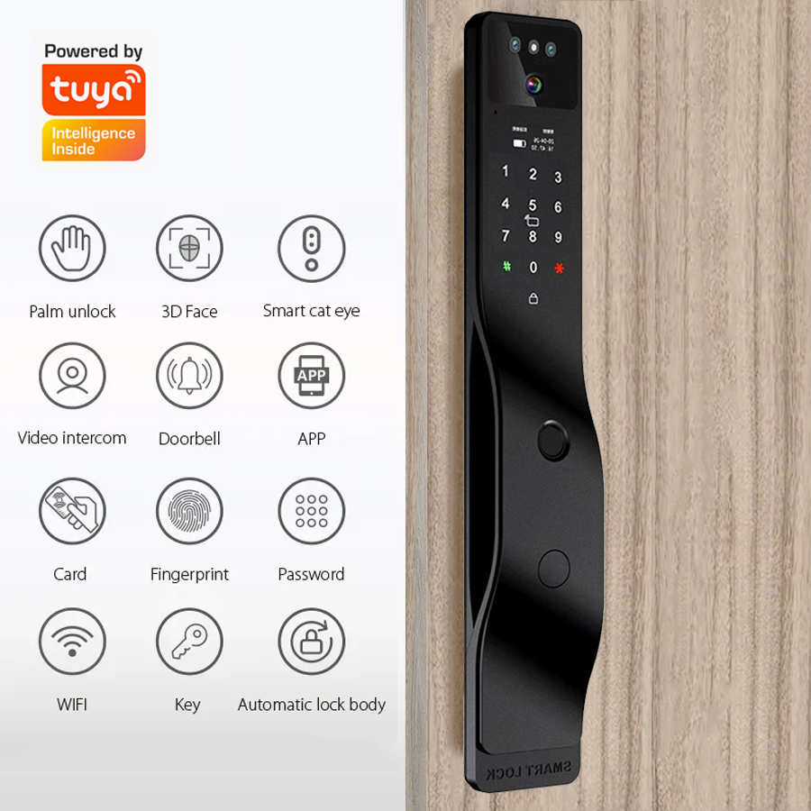 Keypad Lock Israel Mortise 3D  - Smart Door Lock With Camera Intercom review and price