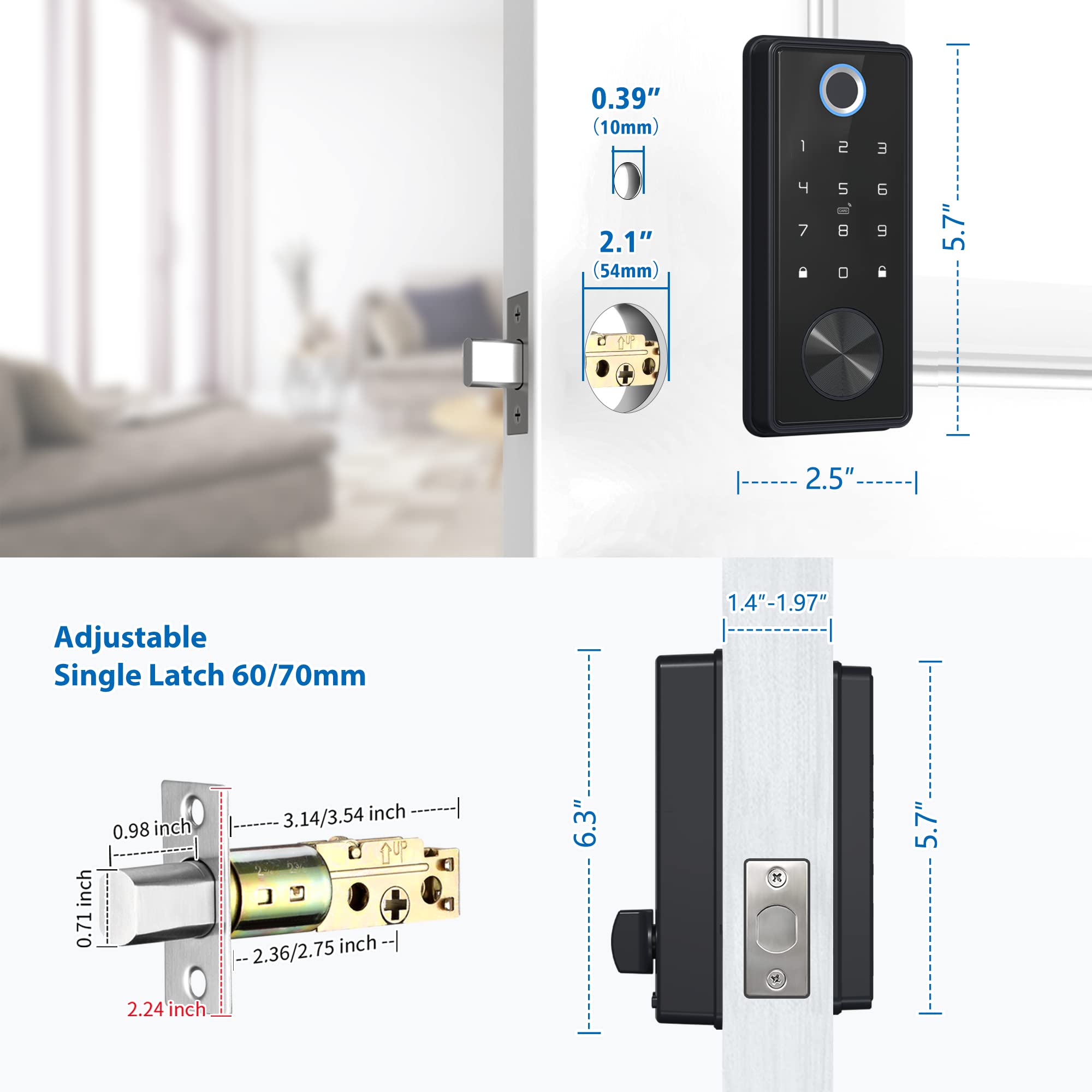 Smart Deadbolt Locks for Front - Smart Lock Deadbolt Keypad Bluetooth review and price