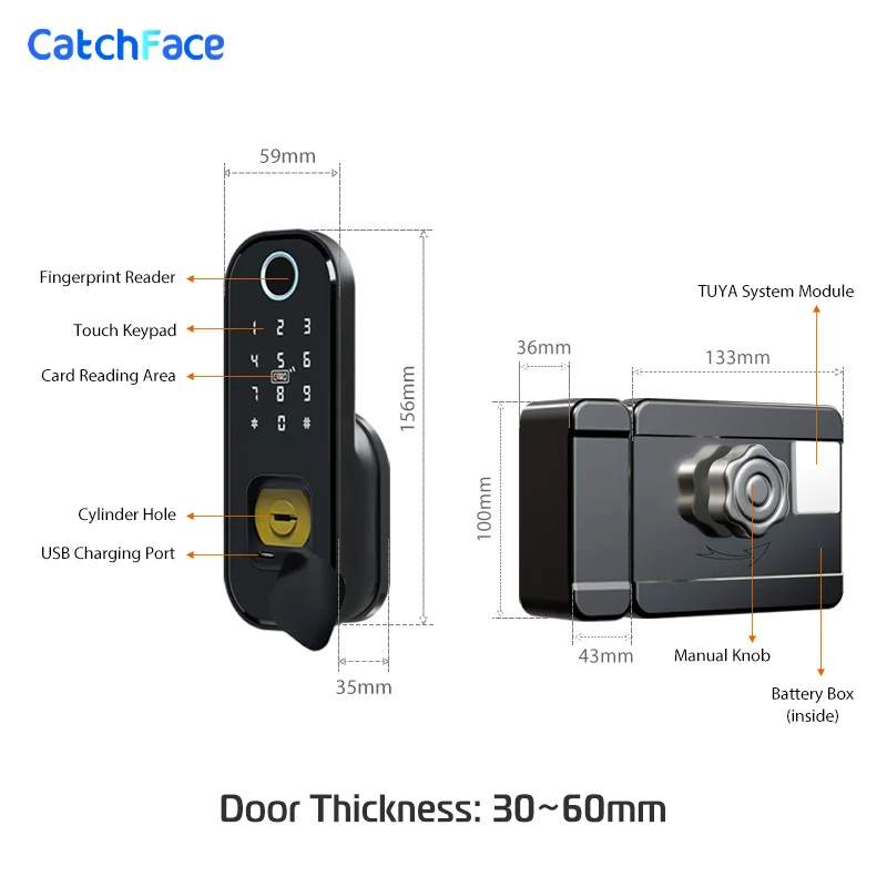 Fingerprint Waterproof Outdoor - Smart Rim Lock Wifi Fingerprint review and price