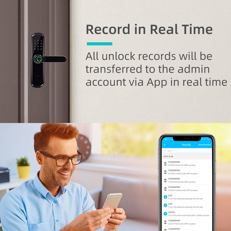 WiFi Fingerprint Lock Touch Sc - Digital Door Lock Fingerprint Handle review and price