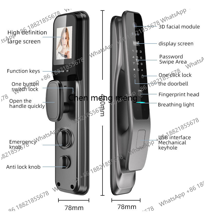 New  X50 Tuya WiFi 3D Face Rec - Video Door Lock With Camera Peephole review and price
