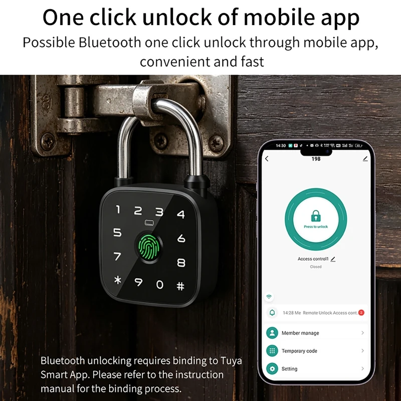 Tuya Smart Bluetooth Padlock,  - Fingerprint Padlock Weatherproof review and price