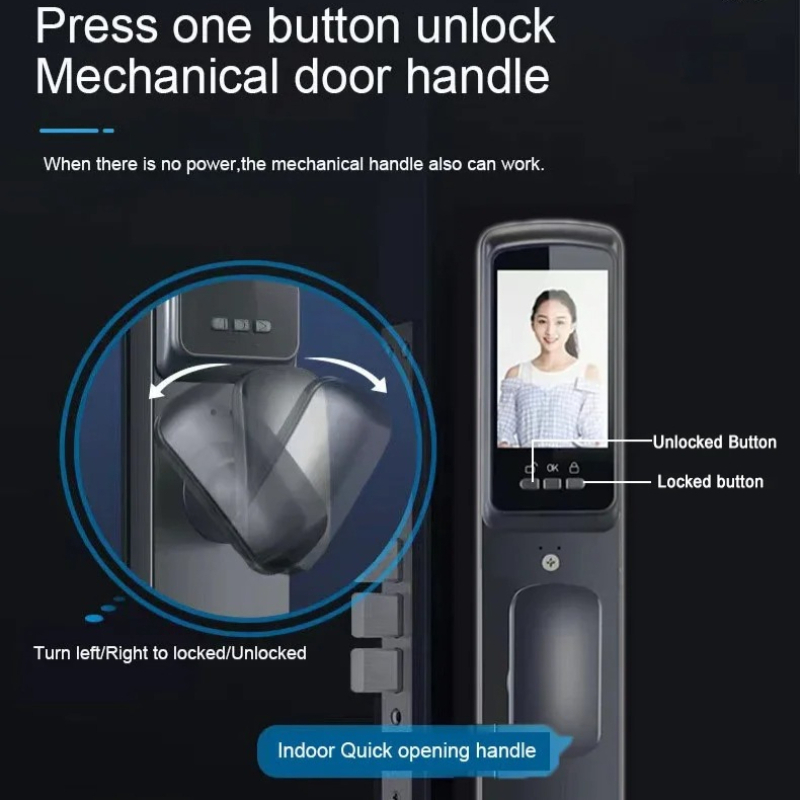3D Face Recognition Smart Pass - Smart Door Lock With Camera Intercom review and price