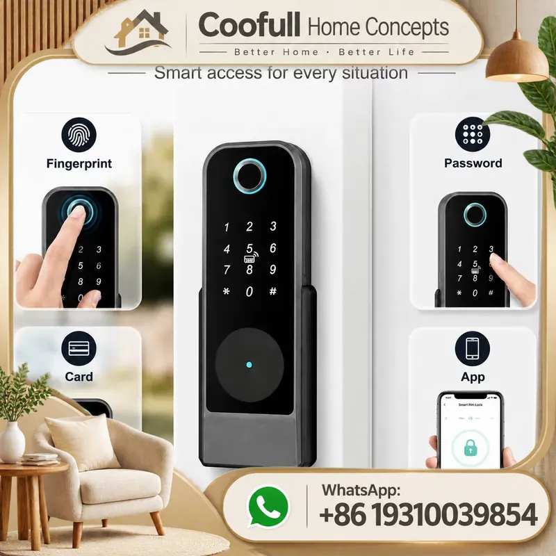 Smart Keyless Door Lock Wifi F - Smart Rim Lock Wifi Fingerprint review and price