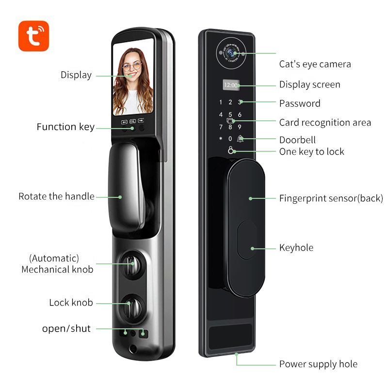 Automatic TUYA Wifi Cat Eye Ca - Smart Door Lock With Camera Intercom review and price