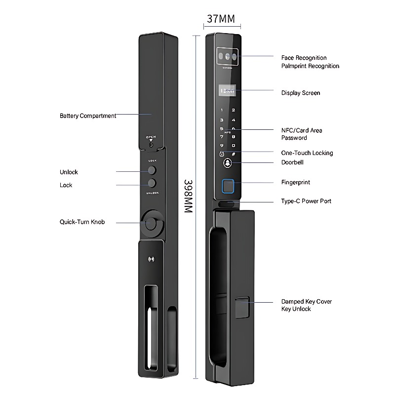 3D Face ID Smart Door Lock Pal - Smart Door Lock 3D Face Palm Vein review and price