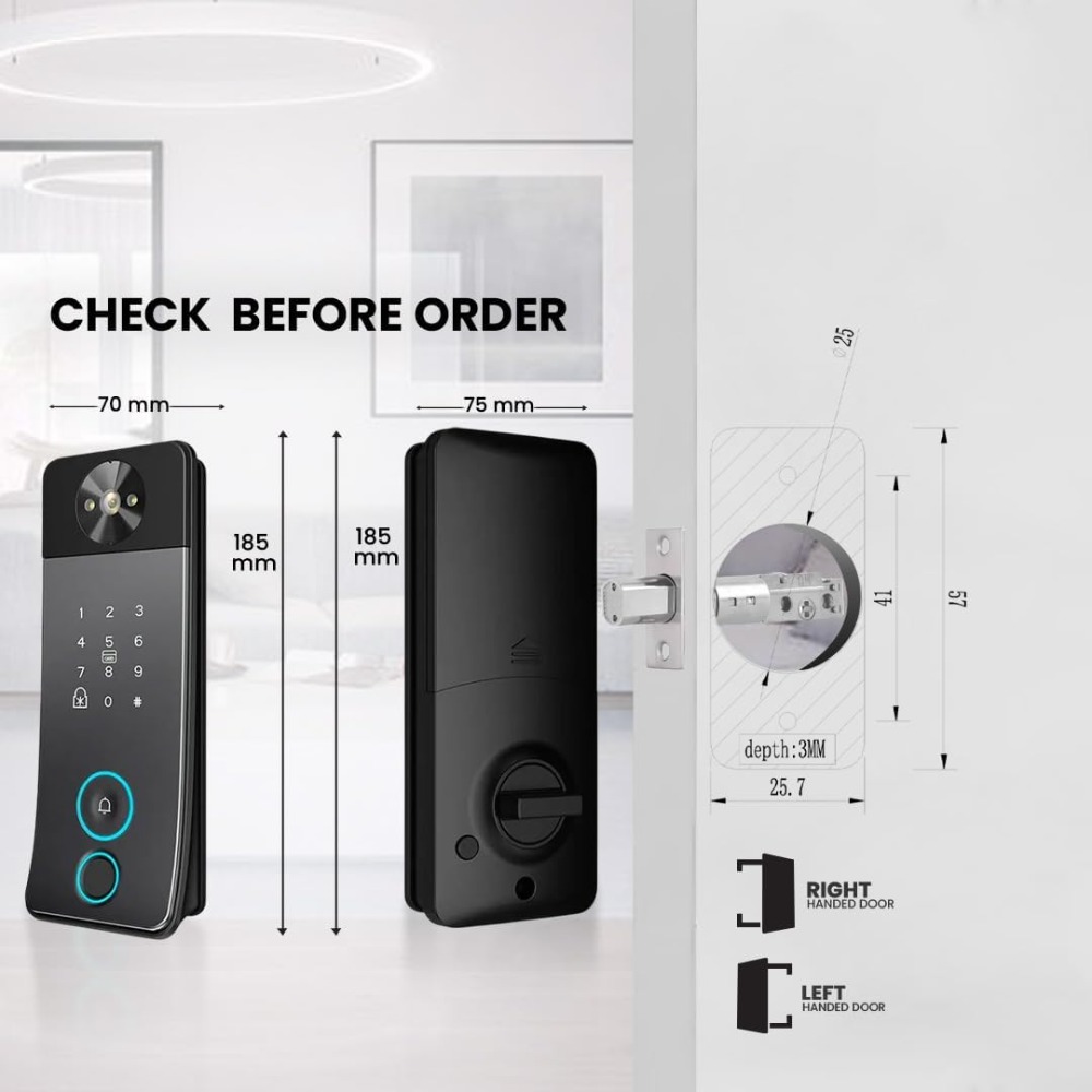 Smart Door Lock with Camera, D - Smart Door Lock With Camera Intercom review and price