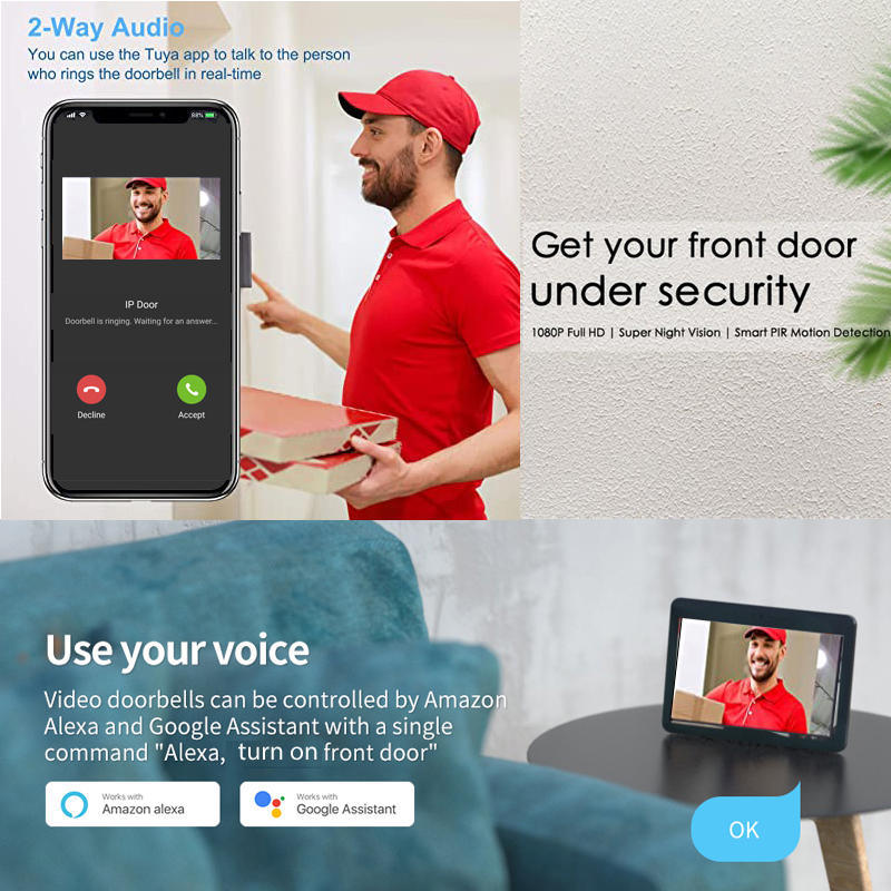 Tuya Smart 1080P Doorbell Came - Smart Door Lock With Camera Intercom review and price
