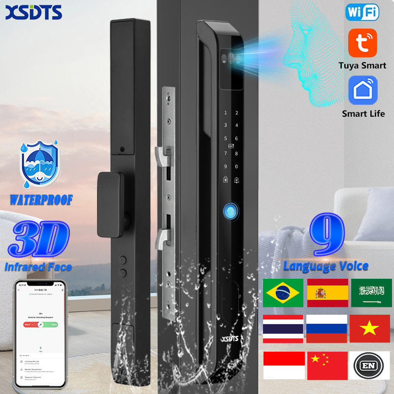 3D Face Tuya WiFi Electronic S - Smart Door Lock 3D Face Palm Vein review and price