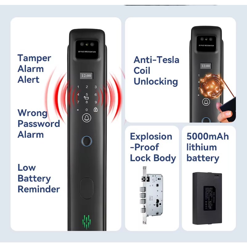 Factory Price 3D Face Recognit - Smart Door Lock With Camera Intercom review and price