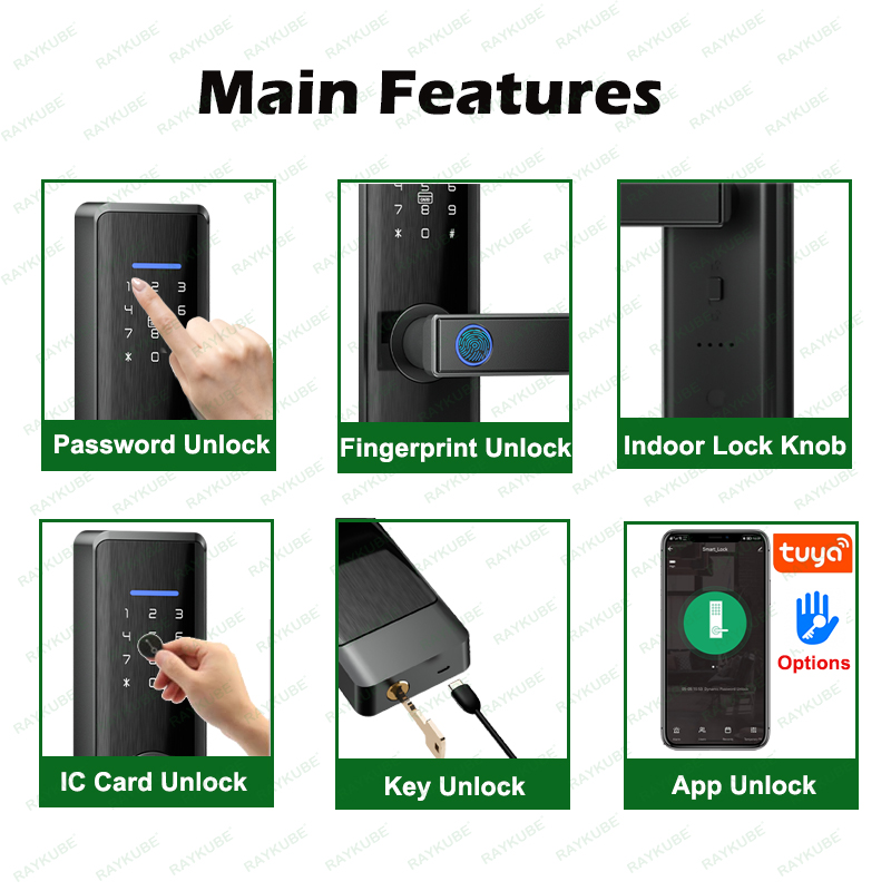 RAYKUBE L1 Black Smart Door Lo - Smart Lock Zigbee Gateway review and price
