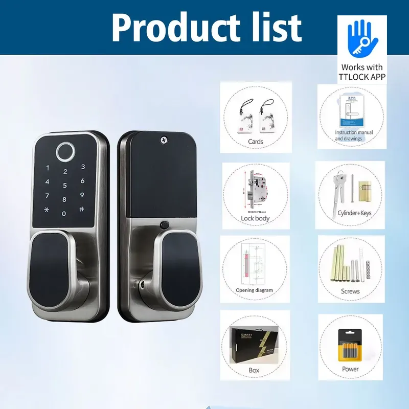 TTLOCK Password Fingerprint De - Smart Lock Deadbolt Keypad Bluetooth review and price