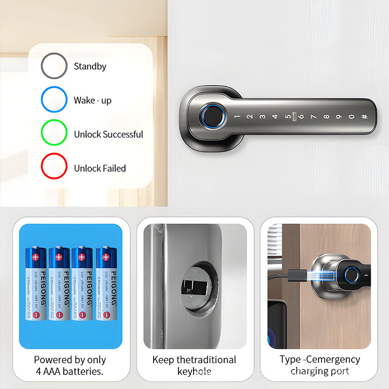 Home Security Devices Smart Fi - Digital Door Lock Fingerprint Handle review and price