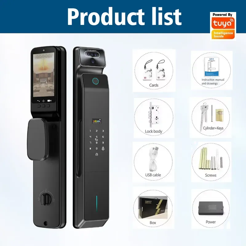 Tuya Password Lock Visual Inte - Smart Door Lock With Camera Intercom review and price