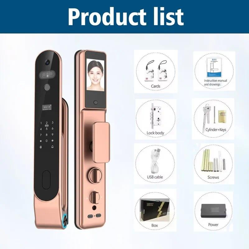 High quality 3D Face Lock Pass - Smart Door Lock Fingerprint Wifi review and price