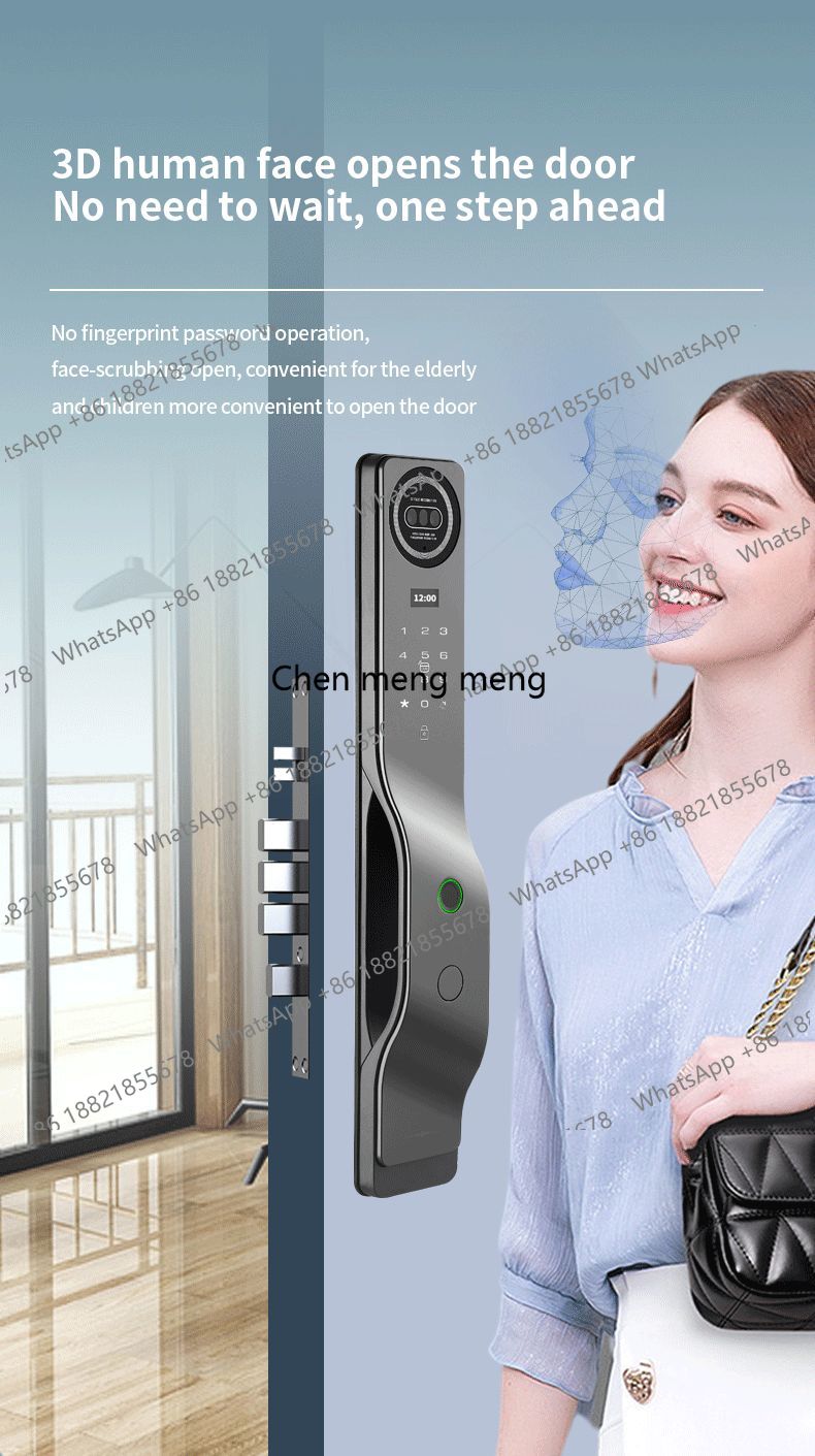 3D Face Intelligent Wifi Digit - Smart Door Lock 3D Face Palm Vein review and price