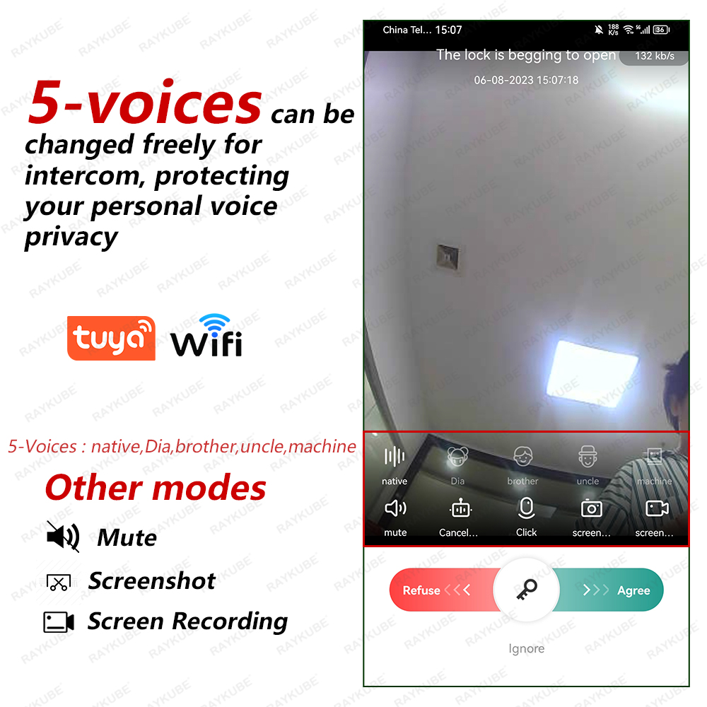 NEW RAYKUBE A270 Tuya Wifi Two - Video Door Lock With Camera Peephole review and price