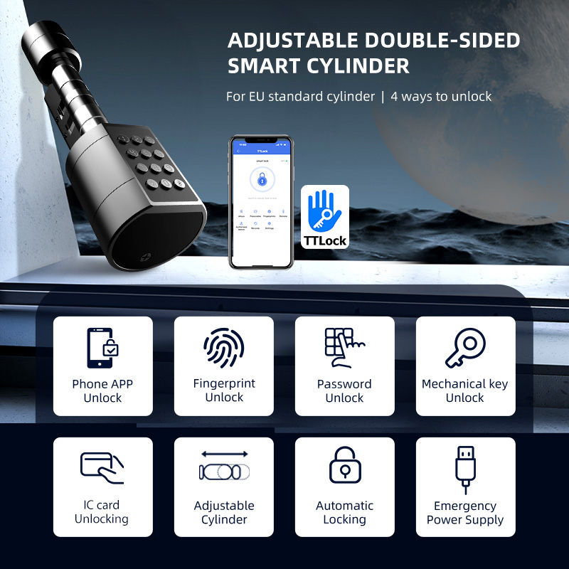 Smart Euro Cylindrical Door Lo - Smart Door Lock Fingerprint Wifi review and price