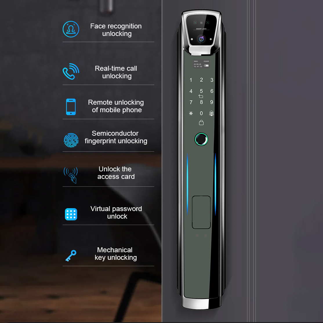 Face Fingerprint Key Virtual P - Face Recognition Door Lock review and price