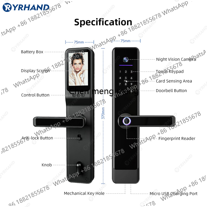 YRHAND Tuya Wifi Camera Video  - Smart Door Lock With Camera Intercom review and price