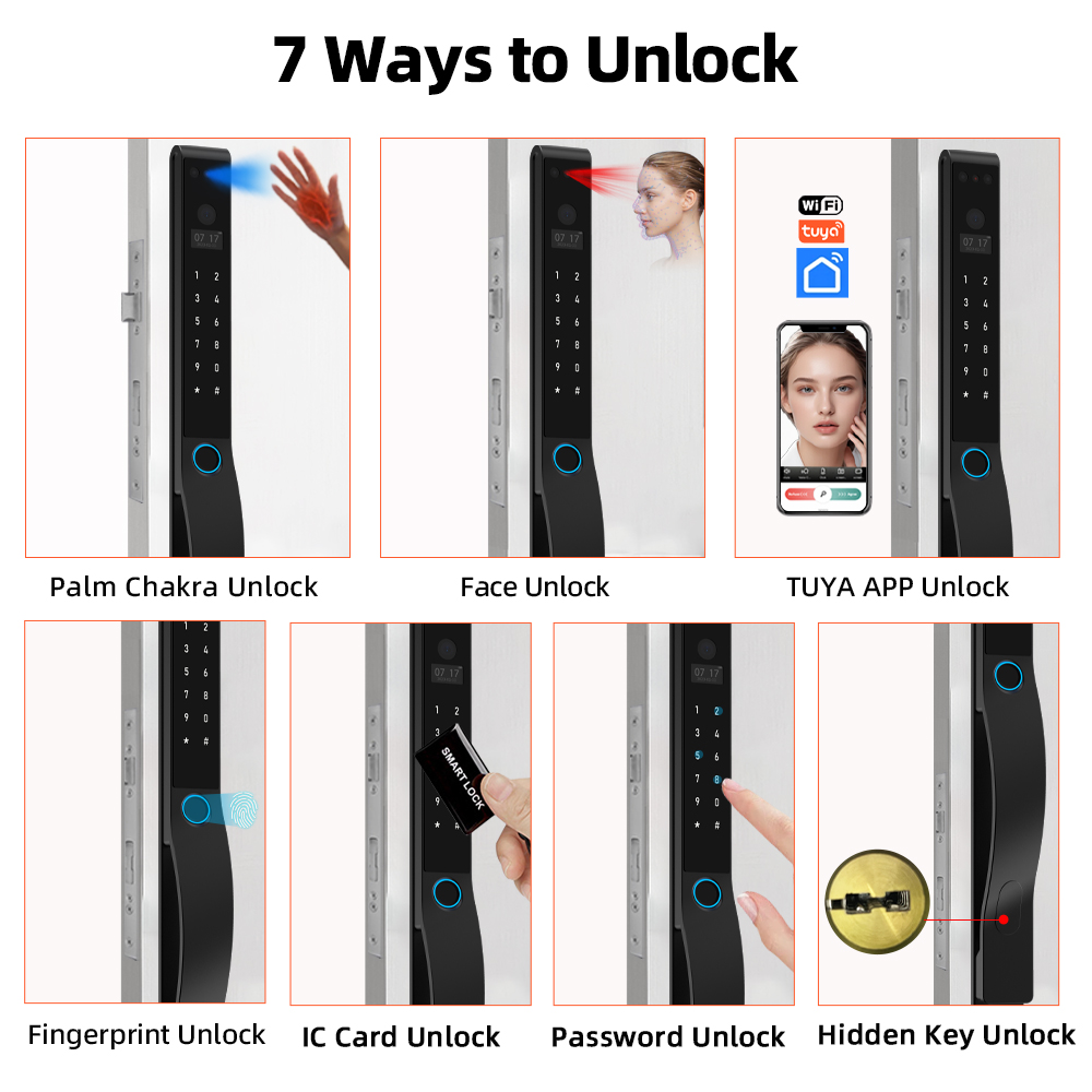 RAYKUBE DQ10 Tuya WiFi Palm Ve - Video Door Lock With Camera Peephole review and price