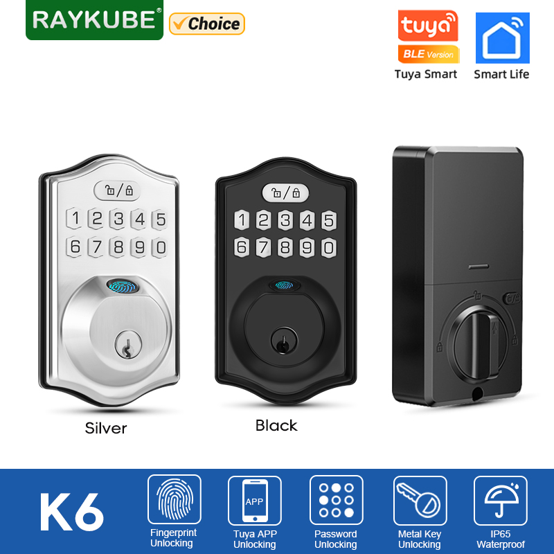 RAYKUBE K6 Tuya BLE Waterproof - Smart Lock Deadbolt Keypad Bluetooth review and price