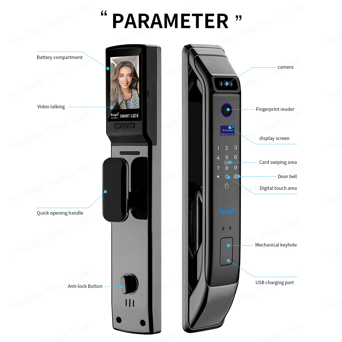 UsmartGo App Smart Locks 3D Fa - Video Door Lock With Camera Peephole review and price