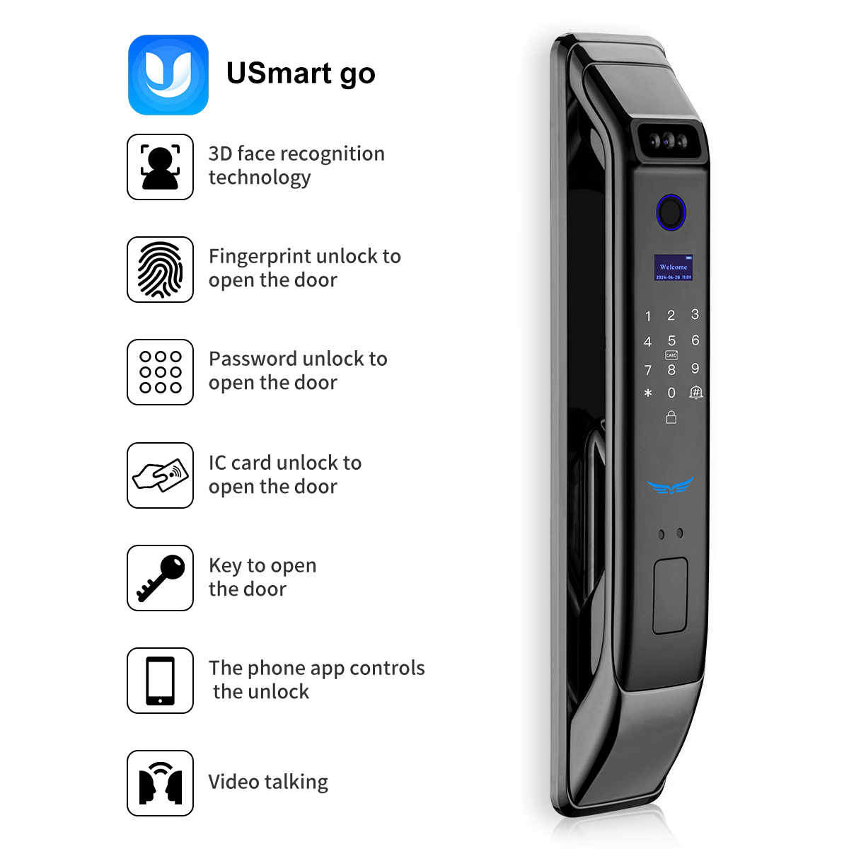 UsmartGo App Smart Locks 3D Fa - Video Door Lock With Camera Peephole review and price