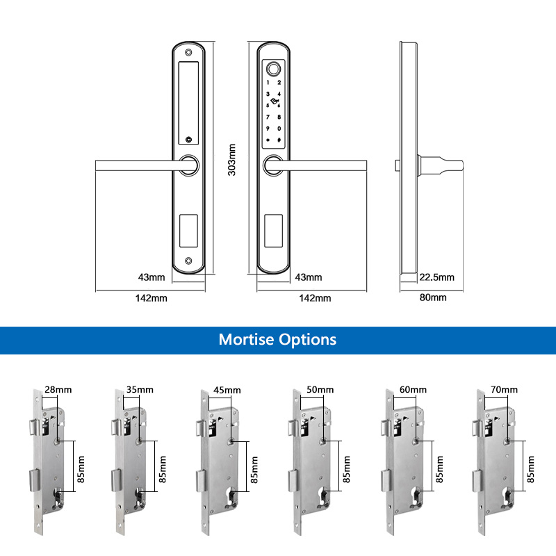IP66 Aluminum Patio Sliding Gl - Digital Door Lock Fingerprint Handle review and price
