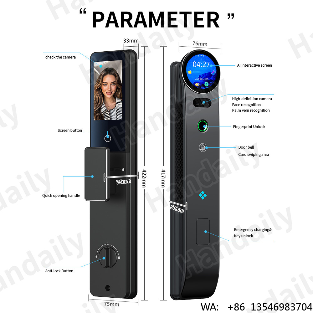 HanDaily Palm Vein  3D Face AI - Smart Door Lock 3D Face Palm Vein review and price