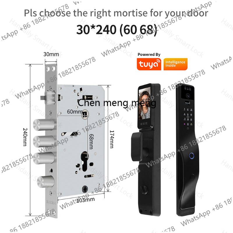 3D Face Recognition Smart Lock - Video Door Lock With Camera Peephole review and price