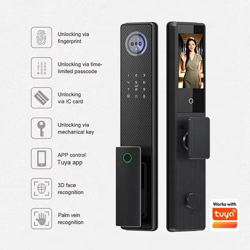 Fingerprint Aluminum Smart Doo - Smart Door Lock 3D Face Palm Vein review and price