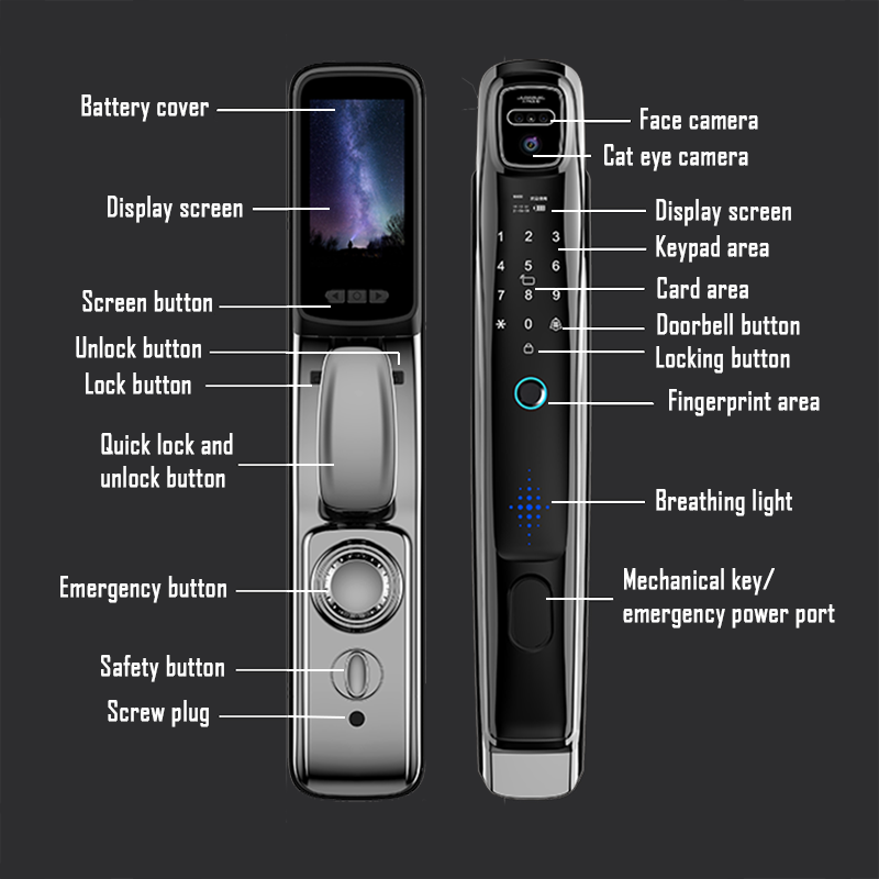 Wifi Tuya APP Face Recognition - Video Door Lock With Camera Peephole review and price