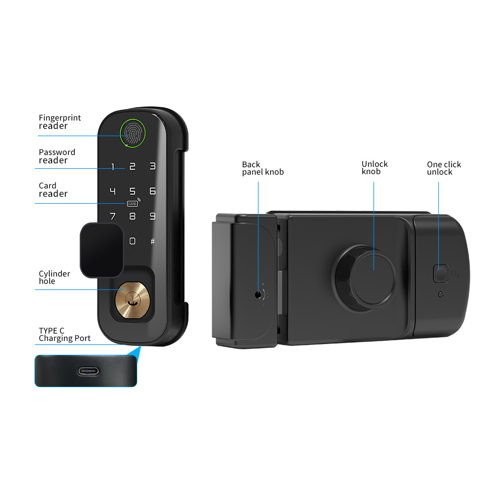 Tuya Smart Rim lock Outdoor Wa - Smart Rim Lock Wifi Fingerprint review and price