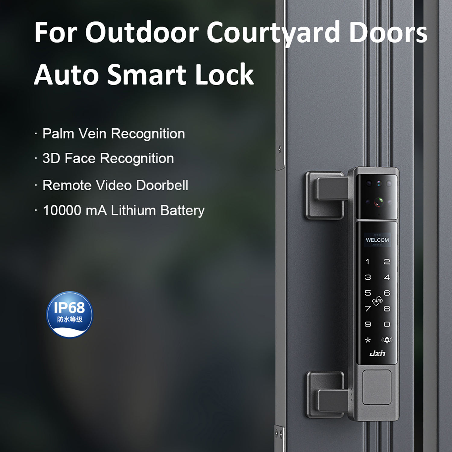 IP68 Waterproof Outdoor Smart  - Face Recognition Door Lock review and price