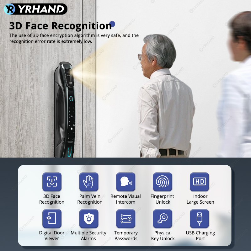 Smart Lock 3D Face Recognition - Smart Door Lock Fingerprint Wifi review and price